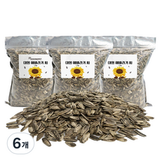 소동펫 대형 해바라기 씨 사료, 1kg, 6개