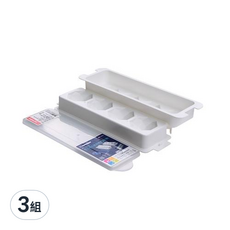 KEYWAY 特大鑽石加蓋製冰盒 4格, 白色, 3組