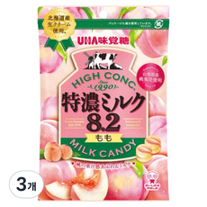 UHA 味覺糖 特濃牛奶水蜜桃糖, 68g, 3個