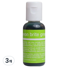 셰프마스터 리쿠아젤 수용성 식용색소 네온브라이트그린, 20g, 3개