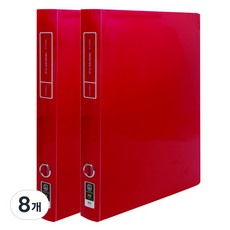 透明 Frontier 活頁夾 Premium 3cm 3孔 A4, 紅色, 8個