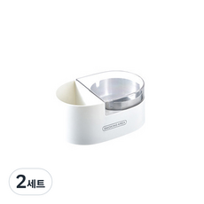 크로닉401 뚜껑 부착형 벽걸이 재떨이 + 스티커, 화이트 + 투명, 2세트