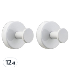 Celliving 浴室沐浴球掛架 不鏽鋼吸盤式掛鉤, 白色, 12個