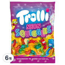 Trolli 霓虹軟蟲糖, 100g, 6個
