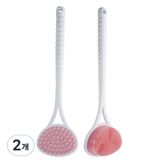 Taminayo Royal 便利沐浴刷, 淺粉色 + 白色握柄, 2個, 1入