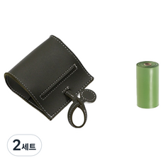 강아지 기저귀봉투 파우치 8 x 13 cm + 쓰레기봉투 세트, 다크그린, 2세트