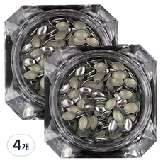 이코디 립라운드 4mm 네일스톤, 실버, 4개