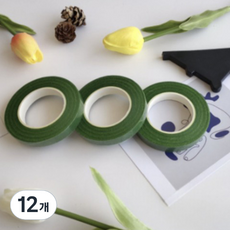 Ontree 花藝材料 插花膠帶 綠色, 12個