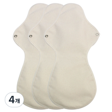 WIZLLY 媽媽製作的棉質衛生棉 素面, 夜用加長, 3入, 4個