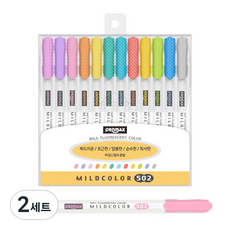 PENMAX 鮮豔溫和色系螢光筆 12色組, 混色, 24支