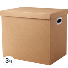 포테가르 종이 정리함 리빙박스, 갈색, 3개