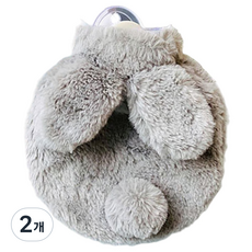 솔르 귀여운 온수팩 온수물주머니 라이트그레이 700ml 원형 17 x 22 x 2 cm, 2개