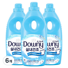 다우니 실내건조 초고농축 섬유유연제 코튼 & 프레시 비누, 1.05L, 6개