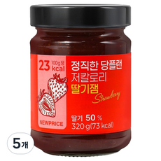 NEWPRICE 誠實糖 Plan 低卡路里草莓果醬, 320g, 5個