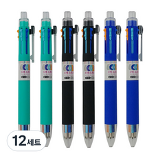 미소로 6색 소프트볼펜 0.7mm 2037 3종, 민트, 블루, 블랙, 12세트