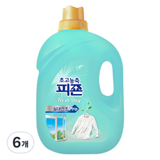 피죤 초고농축 실내건조 프로 섬유유연제 프레시데이 본품, 4L, 6개