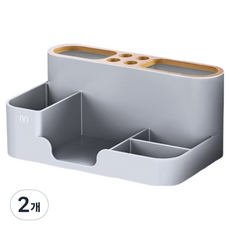 위시플릭 데스크 연필꽂이, 그레이, 2개