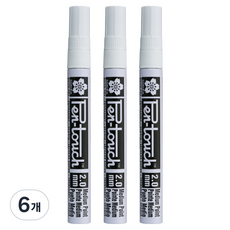 사쿠라 펜터치 마카펜 M 화이트, 6개, 1색