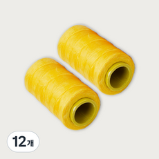 가죽공예 왁스실 초사용 1mm x 220m, 옐로우, 12개