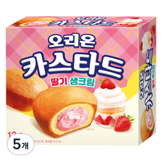 오리온 카스타드 딸기 생크림 12p, 5개, 276g