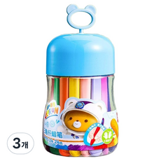 스모글 귀여운 손에 묻지 않는 크레용 블루통, 3개, 24색