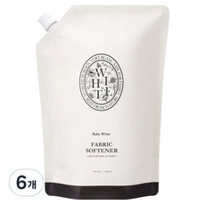 VERT BLANC 嬰幼兒衣物柔軟精 白色花香 補充包, 6個, 1L