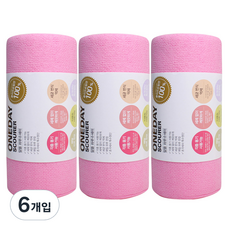 크로바몰 알뜰 하루수세미, 60개입, 6개, 핑크