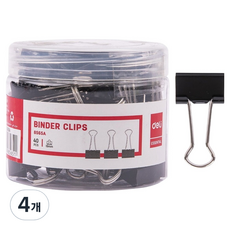 델리 메탈 더블클립 5호 E8565A 블랙, 19mm, 40개입, 4개