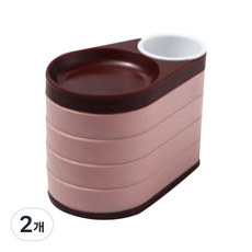 라베 회전 보석 수납함, 2개, 핑크