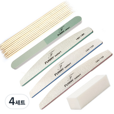 퍼니네일 프리미엄 지브라파일 세트, 지브라3종+쿠션3way광파일+샌딩블럭+우드스틱10p, 4세트