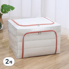 메이크마인 PVC 방진 방수 투명 리빙박스 대용량 접이식 다용도 보관함 24L, 핑크, 2개