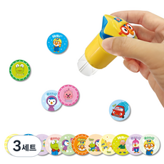 뽀로로 스티커 도장놀이 + 스티커 50p 세트, 랜덤 발송, 3세트