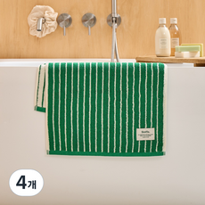 모던하우스 STF 핀스트라이프 세면타월 190g 40 x 80 cm, 4개, 그린