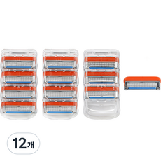 Onbiu Gillette 兼容高級貼身 5 層剃須刀片 Fusion 5 Power, 12個, 4入