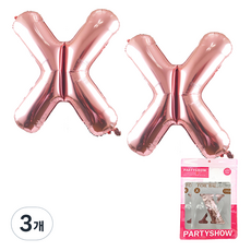 파티쇼 알파벳 은박 풍선 대 2p, 로즈골드(X), 3개