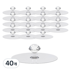 MONACO OLIVE 免鑽孔水晶把手, 透明, 40個