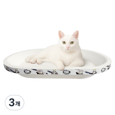 펫츠몬 고양이 베이직 타원형 B골 스크래쳐, 크라프트 화이트, 3개
