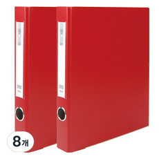 마이다스 D링 합지 바인더 파일 명찰형 3cm 3공 A4, 적색, 8개