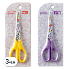 STUDIO EIGHT BT21 人物剪刀2件套, 黃色、紫色, 3組