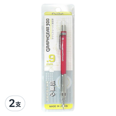Pentel 飛龍文具 GRAPHGEAR 300 XPG319-TBX 紅桿, 0.9mm, 2支