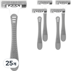 藍色市場緊湊型一次性剃須刀灰色, 25個, 1入