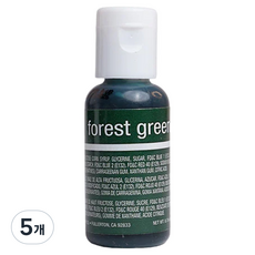 셰프마스터 리쿠아젤 수용성 식용색소 포레스트그린, 20g, 5개