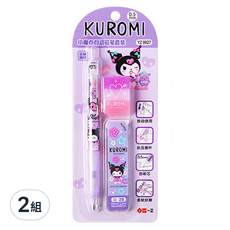 ii GEN 一正 0.5mm 小魔點自動鉛筆橡皮擦筆芯組YZ9927, 2組, 紫色