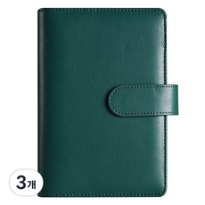 마다꾸미 현금 챌린지 A6 다이어리 바인더 6공, 다크그린, 3개