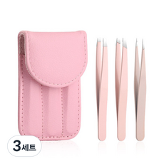 高級鑷子 3件組, 3組, 粉色