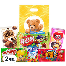 Deliweli 零食工廠泰迪熊袋裝餅乾禮盒 6種, 糖果禮品套裝 4 種 + 2 種隨機出貨, 2組