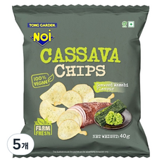 엔오아이 통가든 카사바칩 김 와사비 맛, 40g, 5개