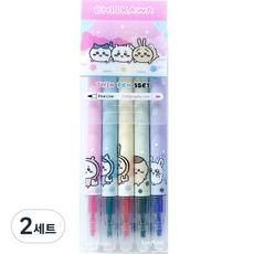 필박스 먼작귀 트윈펜 5색 세트, 랜덤 발송, 2세트