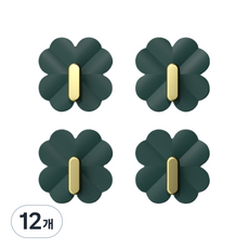 Life Bag 幸運草金色門掛鉤 02, 12個, 混合色