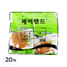 하나제이 10000 고무 제이밴드 70 x 1.3 mm, 노란색, 20개